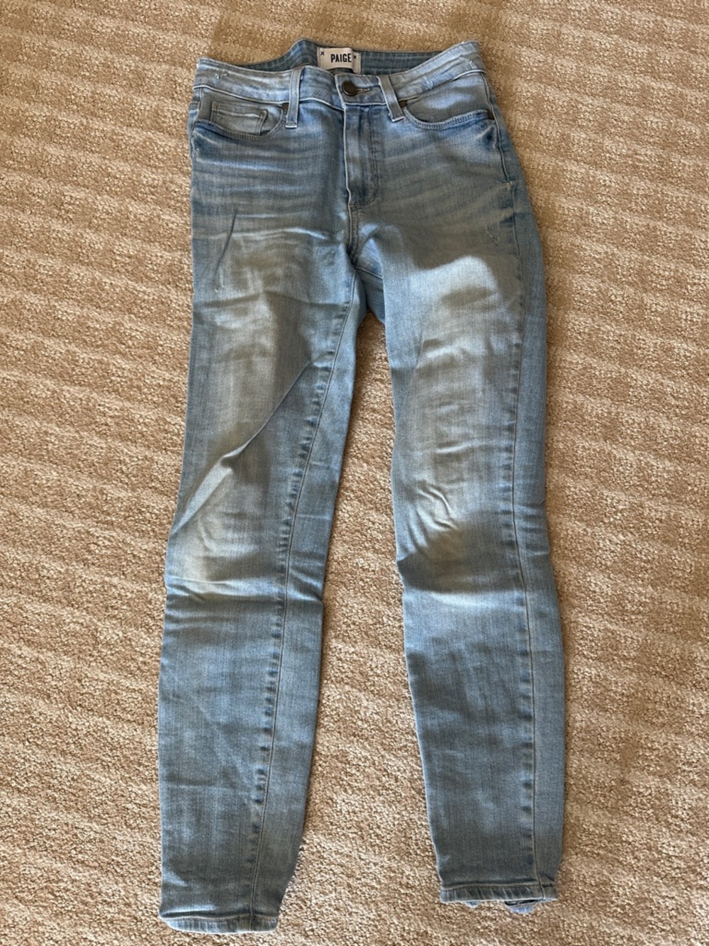 PAIGE Light Wash High-Rise Hoxton Crop Jeans